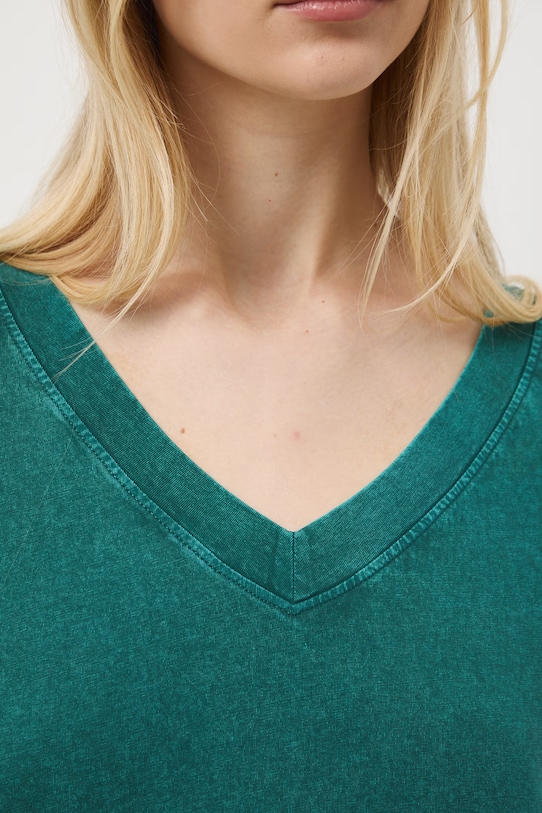 t-shirt oversize damski bawełniany RS26-TSD060 turkusowy