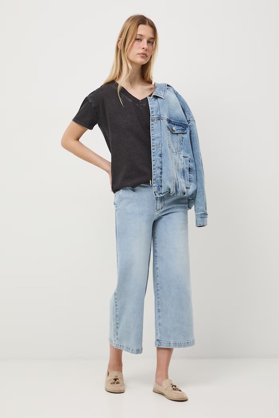 Medicine t-shirt oversize damski bawełniany szary RS26-TSD060