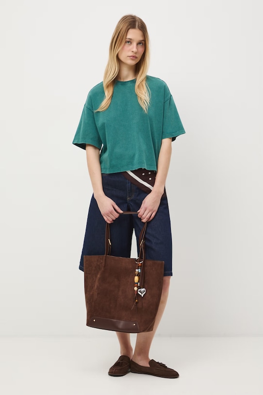 t-shirt damski bawełniany RS26-TSD063 turkusowy RS26