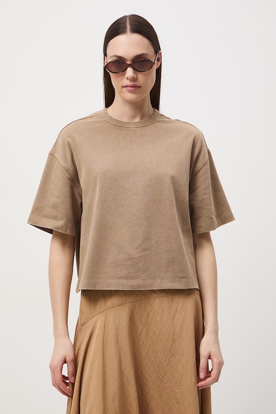 Medicine t-shirt damski bawełniany beżowy RS26-TSD063