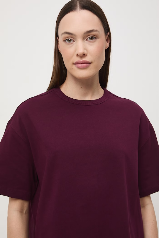 t-shirt damski bawełniany bordowy RS26-TSD063