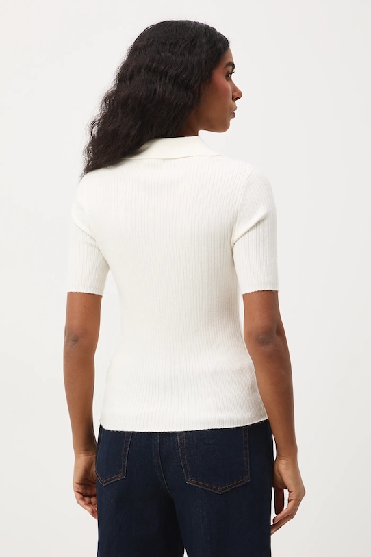 Odzież T-shirt damski z kołnierzykiem RS26-TSD200 beżowy