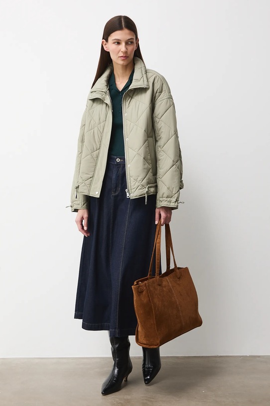 T-shirt damski z kołnierzykiem RS26-TSD200 zielony RS26