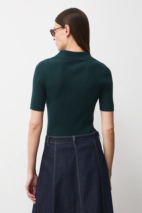 Odzież T-shirt damski z kołnierzykiem RS26-TSD200 zielony