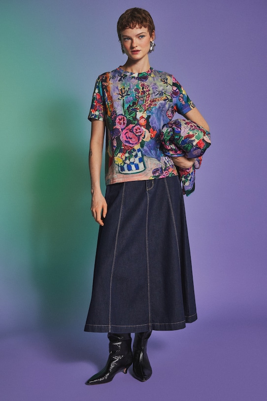 T-shirt damski z kolekcji Eviva L'arte RS26-TSD252 multicolor RS26