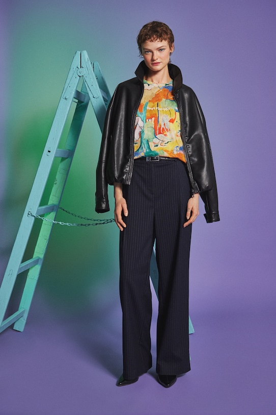 T-shirt bawełniany damski z kolekcji Eviva L'arte RS26-TSD259 multicolor RS26