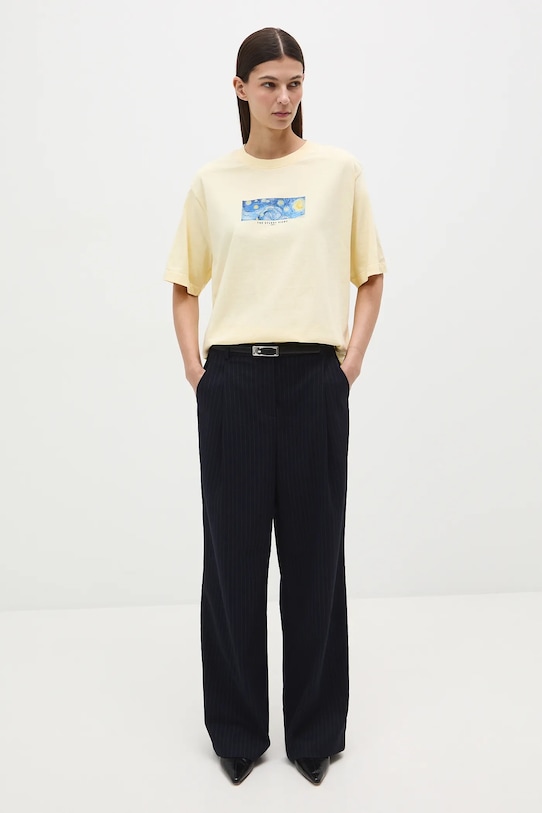 Дрехи Памучна тениска Medicine RS26-TSD260 жълт