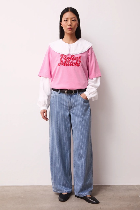 Medicine t-shirt in cotone rilassato rosa RS26-TSD283