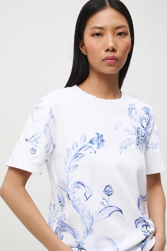 Medicine t-shirt bawełniany wzorzyste biały RS26-TSD300