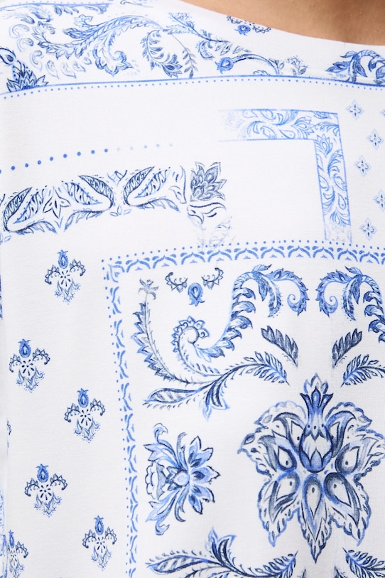 T-shirt damski wzorzysty z wiskozą RS26-TSD302