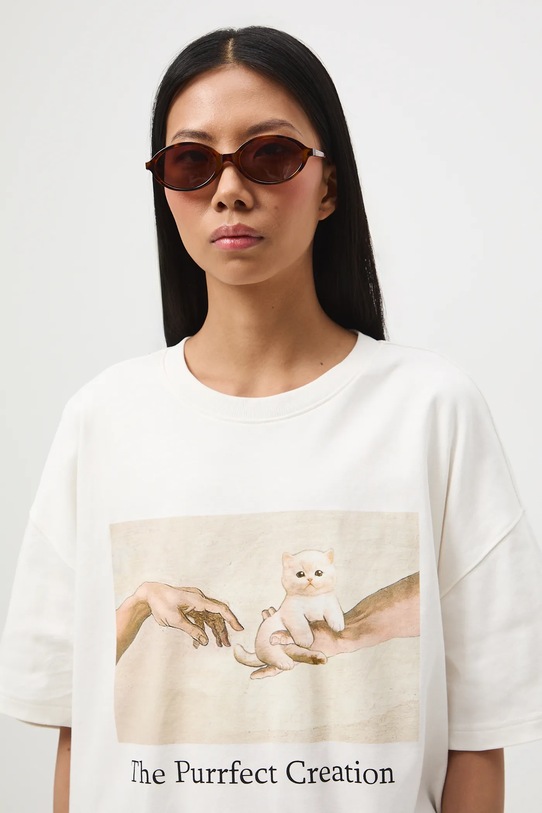 Medicine t-shirt bawełniany beżowy RS26-TSD350