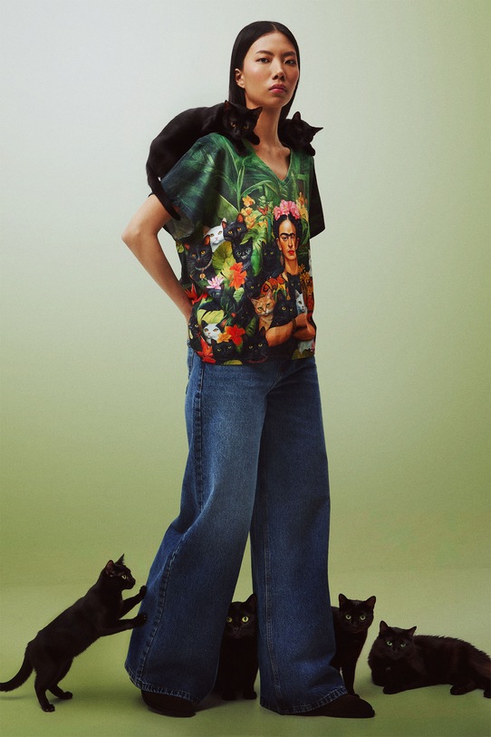 Medicine t-shirt bawełniany wzorzyste multicolor RS26-TSD356