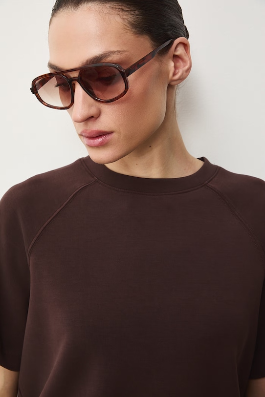 Tričko dámské hladký povrch, s modalem hnědá RS26-TSD402