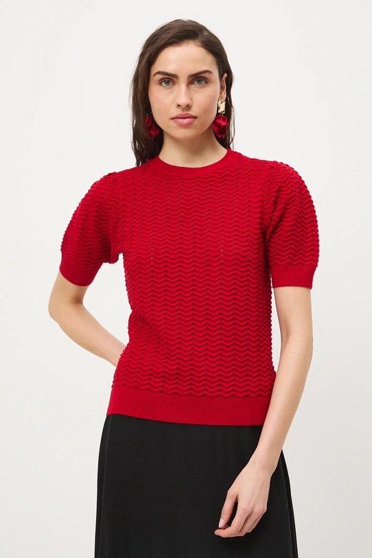 Tričko dámské se strukturovanou viskózou červená RS26-TSD403