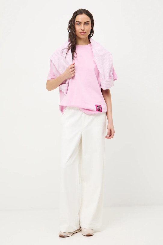 Odzież Medicine t-shirt oversize damski bawełniany RS26-TSD451 różowy