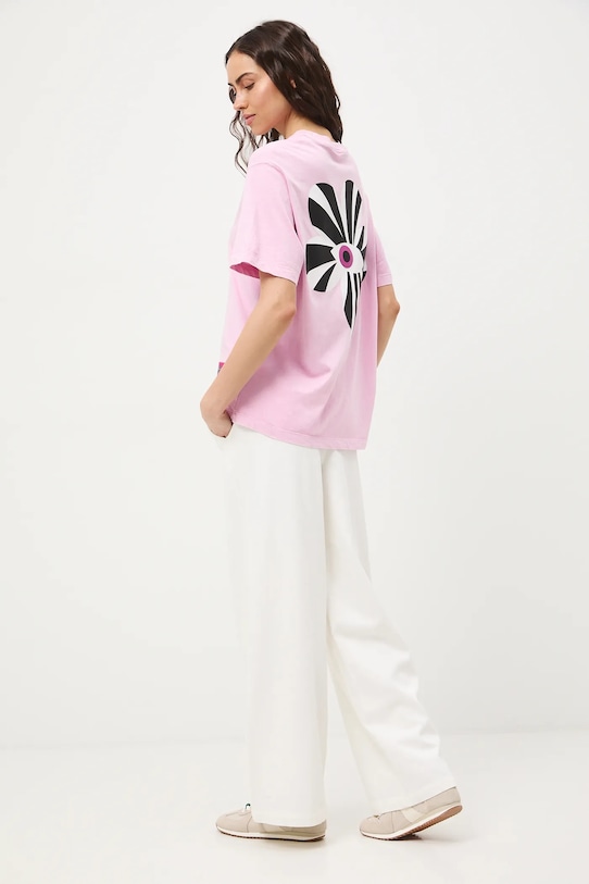 Medicine t-shirt oversize damski bawełniany różowy RS26-TSD451