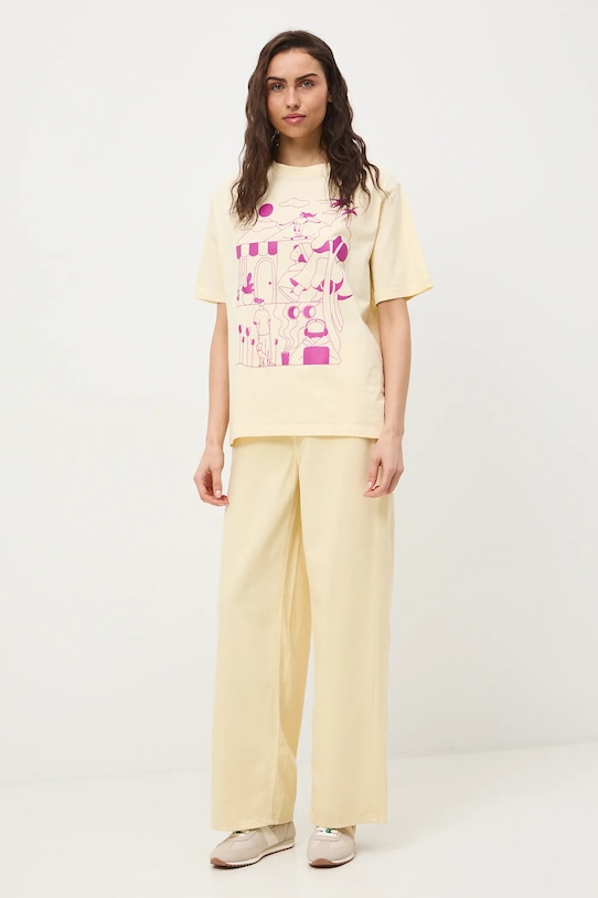 Odzież Medicine t-shirt oversize damski bawełniany RS26-TSD452 żółty