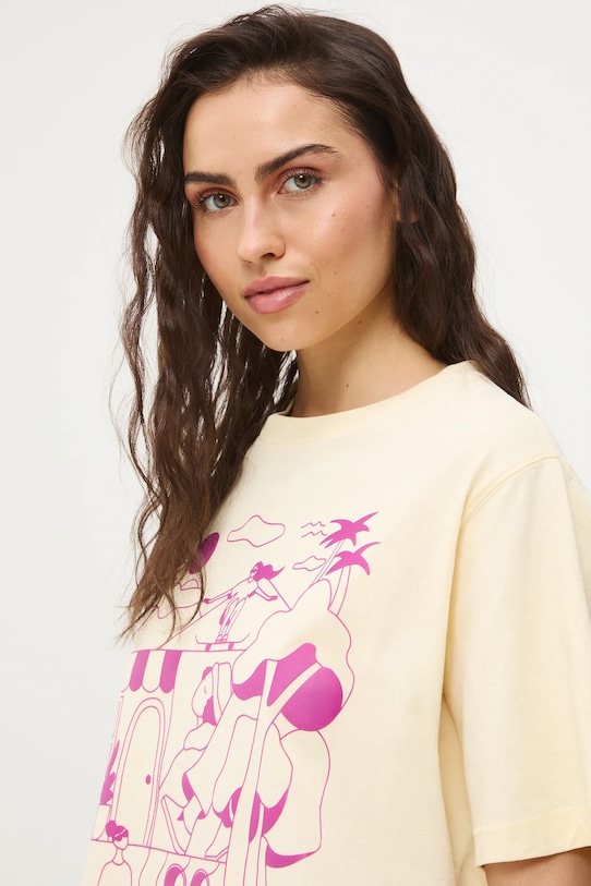 Medicine t-shirt oversize damski bawełniany RS26-TSD452 żółty