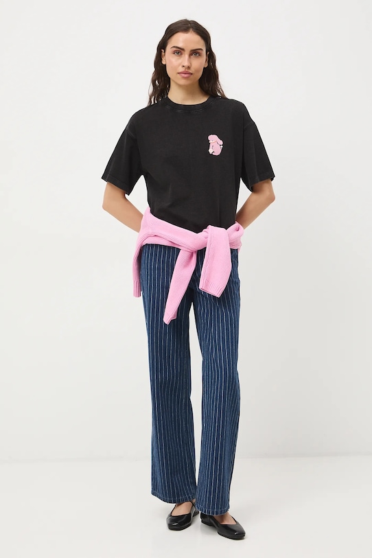 Odzież Medicine t-shirt oversize damski bawełniany RS26-TSD454 szary