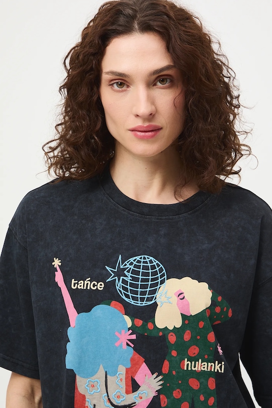 Medicine t-shirt oversize damski bawełniany RS26-TSD455 szary