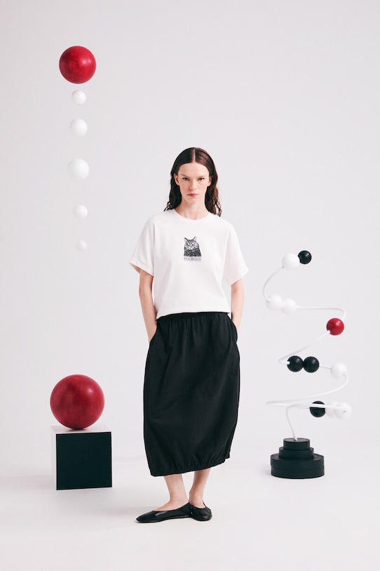 oversize tričko dámské bavlněné by Aleksandra Czarny, Graphics Series béžová RS26-TSD456