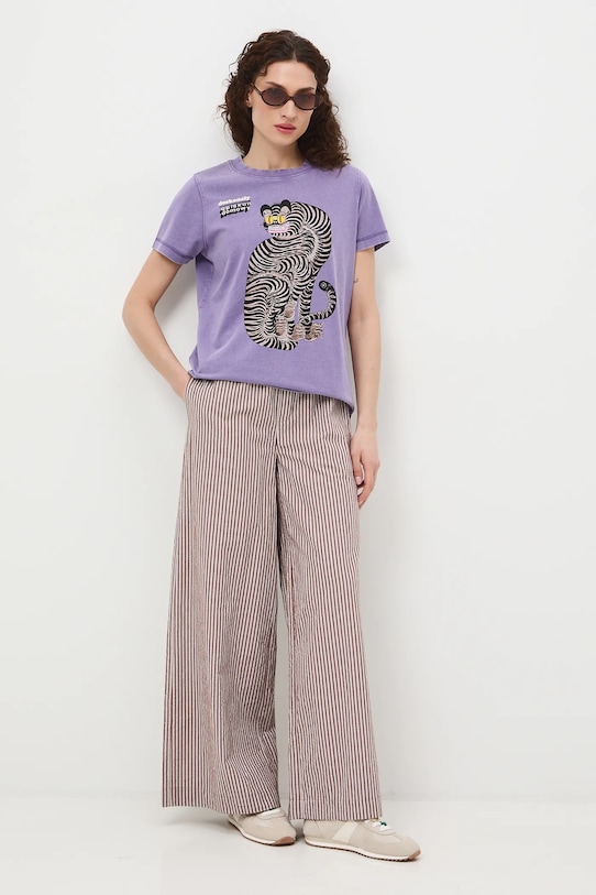 Odzież Medicine t-shirt damski bawełniany RS26-TSD459 fioletowy