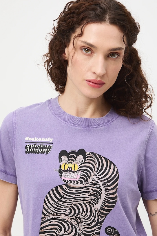 Medicine t-shirt damski bawełniany RS26-TSD459 fioletowy