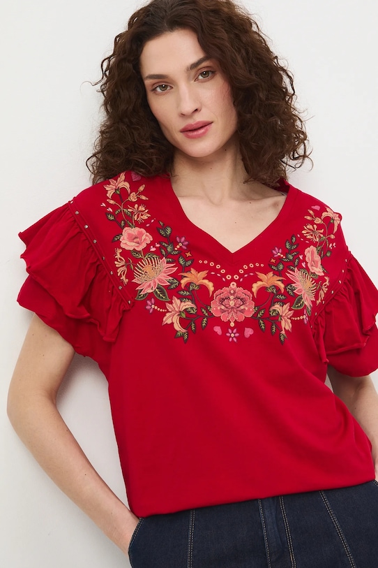 Odzież Medicine t-shirt bawełniany RS26-TSD482 czerwony