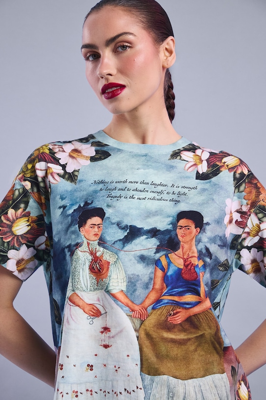 T-shirt bawełniany damski z kolekcji Frida bawełna multicolor RS26-TSD483