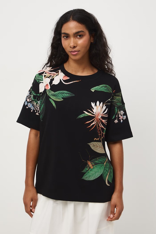 Medicine t-shirt oversize damski bawełniany czarny RS26-TSD501