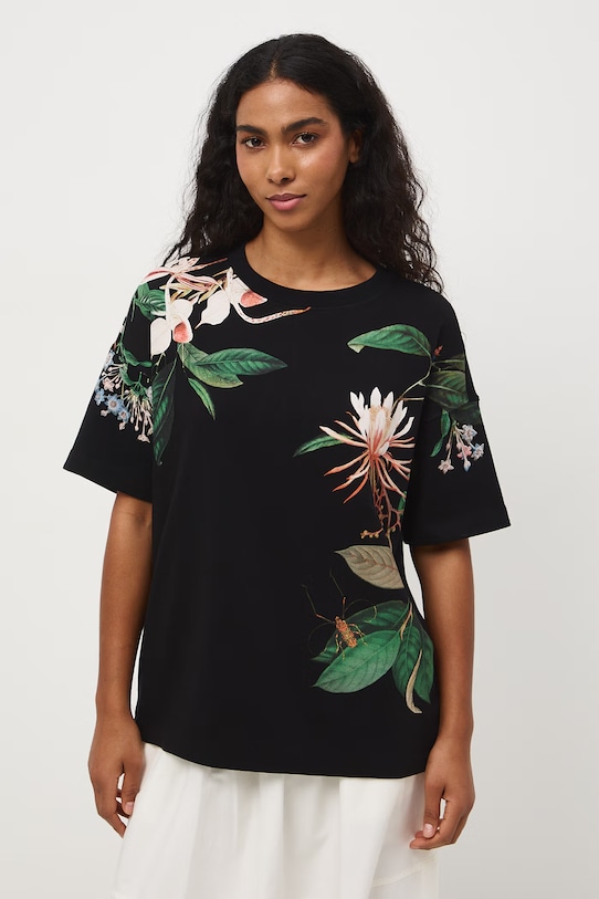 Medicine t-shirt oversize damski bawełniany czarny RS26-TSD501