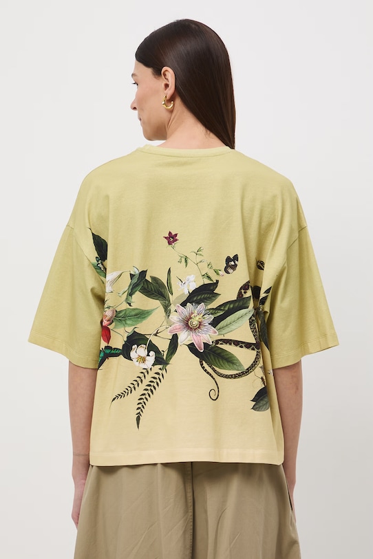 Odzież Medicine t-shirt oversize damski bawełniany z elastanem RS26-TSD506 zielony