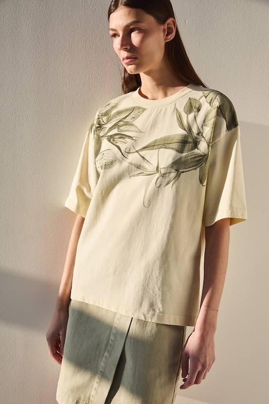 Medicine t-shirt oversize damski bawełniany żółty RS26-TSD507