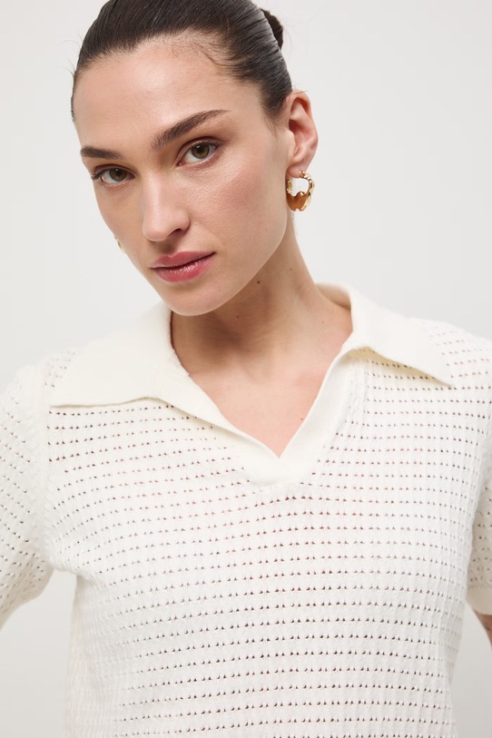 Medicine t-shirt damski bawełniany beżowy RS26-TSD509