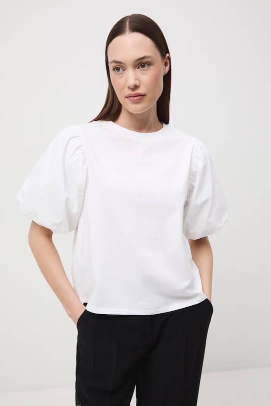 Medicine T-shirt damski bawełniany z elastanem biały RS26-TSD604