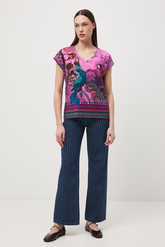 Odzież Medicine t-shirt damski bawełniany z elastanem RS26-TSD650 różowy