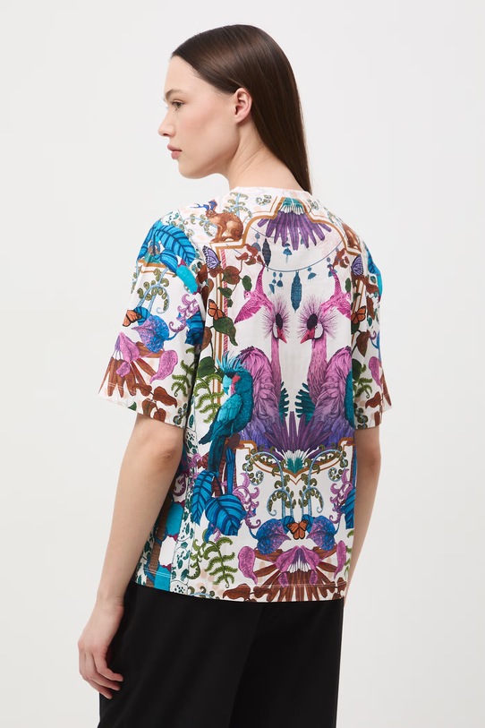 Medicine t-shirt oversize damski bawełniany beżowy RS26-TSD651