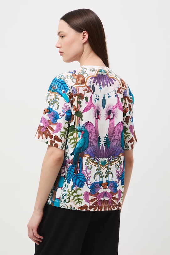 Medicine t-shirt oversize damski bawełniany beżowy RS26-TSD651