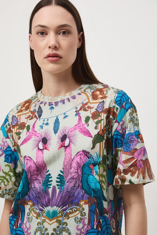 Medicine t-shirt oversize damski bawełniany RS26-TSD651 zielony