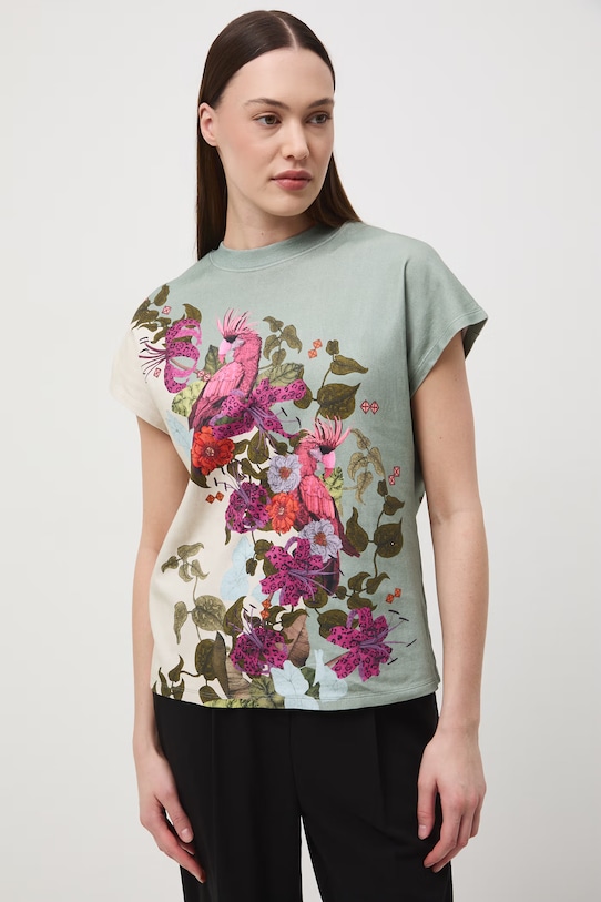 Odzież Medicine t-shirt damski bawełniany RS26-TSD652 turkusowy