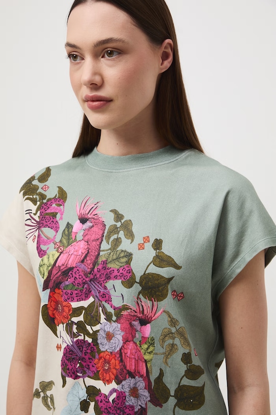 Medicine t-shirt damski bawełniany RS26-TSD652 turkusowy