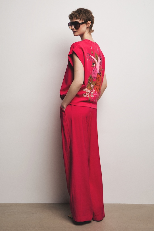 Medicine oversize női pamut elasztánnal rózsaszín RS26-TSD653