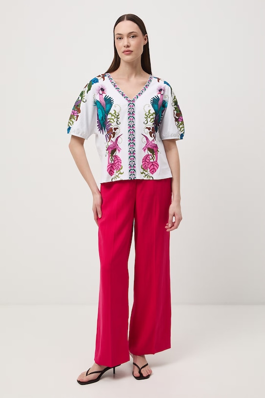 Odzież Medicine t-shirt oversize damski bawełniany RS26-TSD654 beżowy