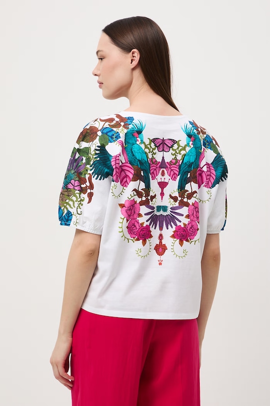 Medicine t-shirt oversize damski bawełniany beżowy RS26-TSD654