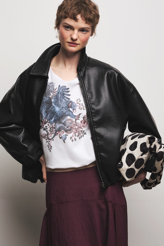 Medicine t-shirt oversize damski bawełniany biały RS26-TSD656