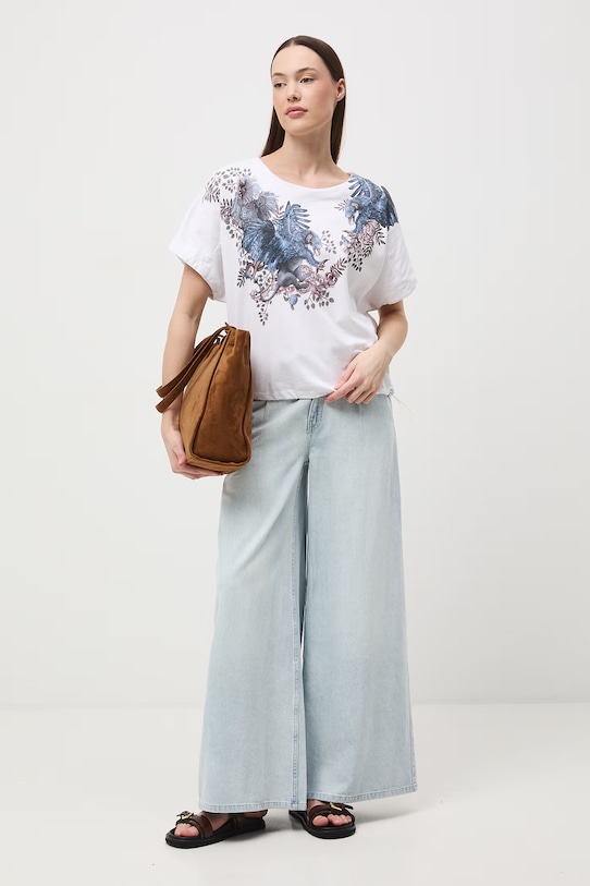 Medicine t-shirt oversize damski bawełniany RS26-TSD656 biały RS26