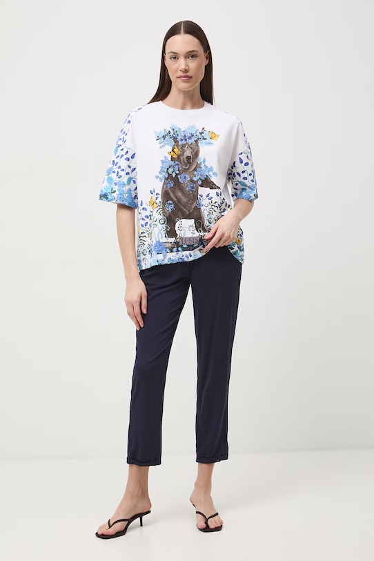 Odzież Medicine t-shirt oversize damski bawełniany RS26-TSD658 biały