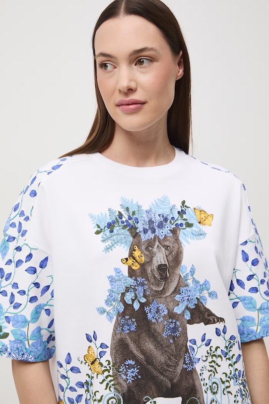 Medicine t-shirt oversize damski bawełniany RS26-TSD658 biały