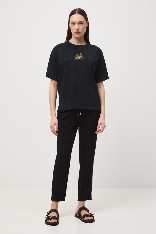 Medicine t-shirt oversize damski bawełniany szary RS26-TSD659