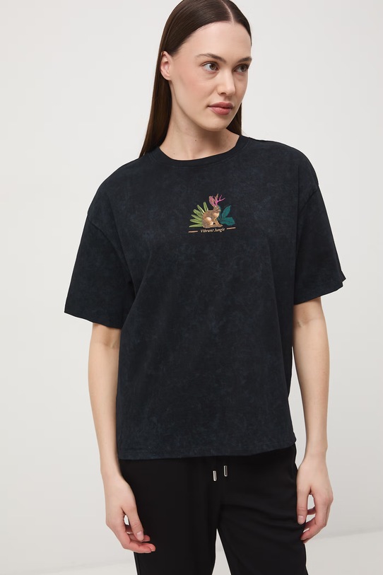 Medicine t-shirt oversize damski bawełniany RS26-TSD659 szary RS26